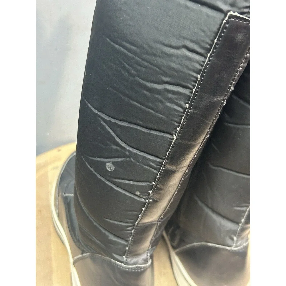 AU Air Underground Boots Womens 7 Quilted Lace Up Side Zip Black Tall Warm